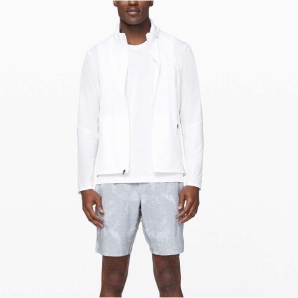Lululemon Men's Active Lightweight Zip Up Jacket White Small Reflective
